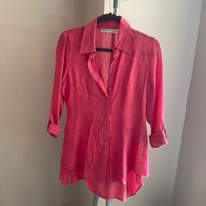 Neiman Marcus 100% linen top tunic light beautiful high and low must have
